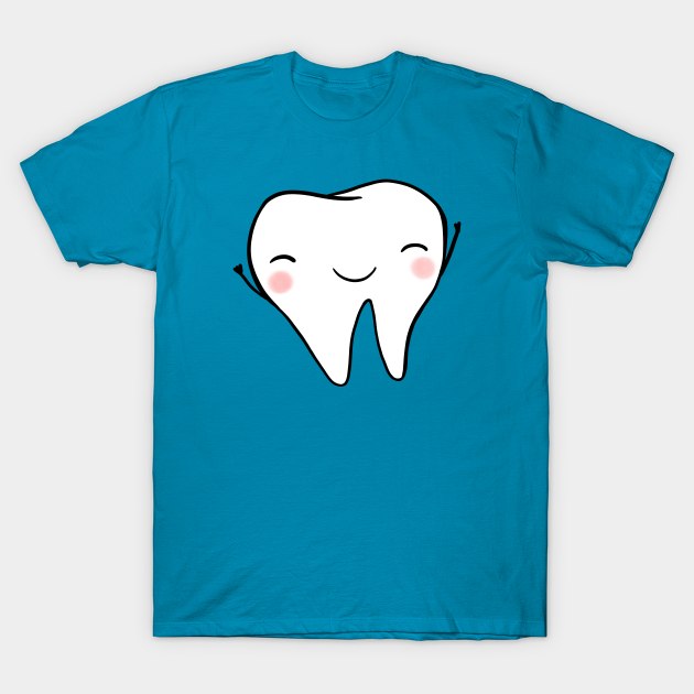 Happy Tooth (blue) T-Shirt by Happimola